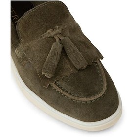 Resim Deery Kadın Hakiki Süet Yeşil Püsküllü Loafer - 02042zyslc01 