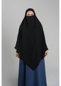 Resim Hürrem Bone Siyah Pratik Hazır Geçmeli Tesettür Eşarp Krep Bağcıklı Sufle Hijab 2313 01 Siyah 