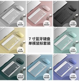 Resim Yaozixa İpad Uyumlu, Telefon Ve Tablet İçin Kablosuz Bluetooth Klavye Fare Seti - 7 İnç Sessiz Ofis Tipi, Şarj Edilebilir, Pembe Renk Diğer 