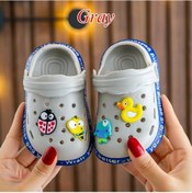 Resim Gri Yaz Çocuk Sandalet Erkek Kız Katır Karikatür Bebek Terlik Düz Yaz Karikatür Çocuk Bahçe Ayakkabı Gri 