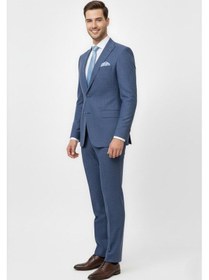 Resim Presto Erkek Yelekli Slim Battal Takım Elbise 6 Drop Lacivert 792-250 Lacivert 