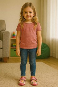 Resim gigigiyim Princess Baskılı Cırtlı Kız Çocuk Panduf 