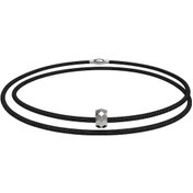 Resim Mufunye Otomatik Cam Kırıcı Bileklik - Tungsten Çelik Uçlu, Esnek İple, Siyah + Gümüş Rengi, 38 Cm Uzunlukta, Çift Kilitli Tasarım 