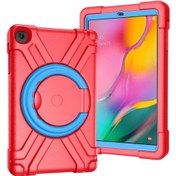 Resim Galaxy Uyumlu Tab A 10.1 Eva + Pc 360 Derece Dönen Braketli Düz Koruyucu Kabuk 