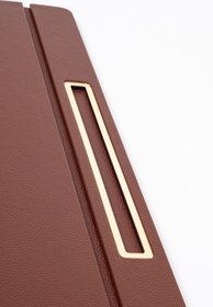 Resim Deri Kapaklı Masa Sümeni Taba Gold Detaylı 50x35cm 