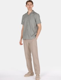 Resim Regular Fit Orta Bel Uzun Paça Erkek Keten Karışımlı Bej Pantolon Colin's