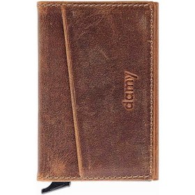 Resim Damy Hakiki Deri Unisex Mekanizmalı Kartlık 611Cr - Taba Taba 