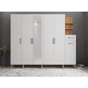 Resim Açelya Portmanto Vestiyer M7 210 Cm Çam-Beyaz 