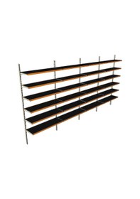 Resim 6 Katlı 4'lü Duvara Monte - Standart Market Rafı Mavi-40x75 Cm Mavi 