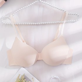 Resim Elegant Beige Push-Up Bra, Alt Çelik ve Kalın Kupeler ile - Dolgusuz, Orta Destek, Düz Renk, Günlük Giyim için Mükemmel, Günlük Giyim için Rahat Fit | Zarif Bra Tasarımı | Rahat Fit 