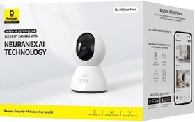 Resim Baseus Security P1 İç Mekan Wi-Fi Kamera, AI Algılama, 360° Pan, Gece Görüşü, 256 GB'a Kadar MicroSD ve Google ve Alexa ile Çalışır,Yapay Zeka Hareket Algılama,Bebek Ağlaması Algılama,Çift Yönlü Ses 