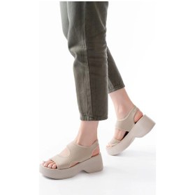 Resim İdimilla 24414-573 Bej Dalgıç Günlük Dolgu Topuk Kadın Sandalet Çok Renkli 