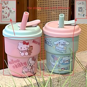 Resim 1 adet Sanrio for hello kitty büyük kapasiteli su şişesi - Sevimli pembe plastik bardak iş, okul, okuma ve ev kullanımı için, dayanıklı ve taşınabilir tasarım, Noel, Anneler Günü ve Bağımsızlık Günü gibi tatiller için mükemmel, iş, okul hidrasyonu için su şişesi, oynak karakter tasarımı, kolay tutma kolu 