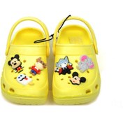 Resim QUEEN AKSESUAR Erkek Çocuk Sarı Mickey Dondurma Süslü Sandalet Terlik 