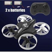 Resim Mini Rc Drone 4ch 6 Eksenli Başsız Mod Helikopter 360 Derece Çevirme Uzaktan Black 2 Battery 1704v 