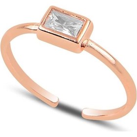 Resim Söğütlü Silver Gümüş Rose Baget Taşlı Ayarlamalı Yüzük 