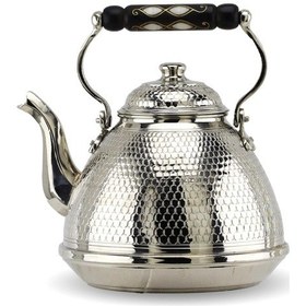 Resim Tekli Petekli Nikel Kaplama Ihlamur Bakır Çaydanlık 3 Lt Bakır 