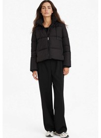 Resim Defacto Regular Fit Kapüşonlu Fermuarlı Şişme Mont F1944ax25wnbk27 Siyah-bk27 