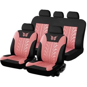 Resim Vkemall Araba Koltuk Kılıfı 9 Parça, Pembe Kumaş, Evrensel Uyum, Kanatlı Desen, 3d Lastik Desen, Kir Ve Aşınmaya Dayanıklı, Kolay Kurulum 