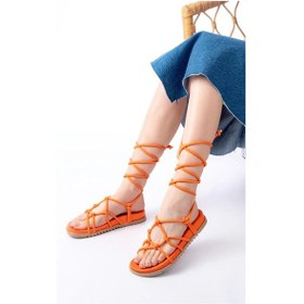 Resim İdimilla 1001-1001 Orange Bilekten Bağcıklı Kadın Sandalet Çok Renkli 