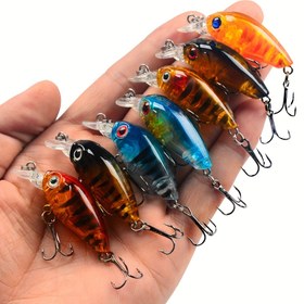 Resim 1 adet 4g/4.5cm Yüzen Balık Yemi, 8# saç tokası ile Plastik Crank Bait, Balık Avı Malzemeleri 