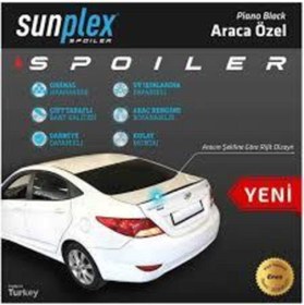 Resim Genel Markalar Hyundai Accent Blue Bagaj Üstü Spoiler Piano Black Enjeksiyon Baskı 2011-2018 