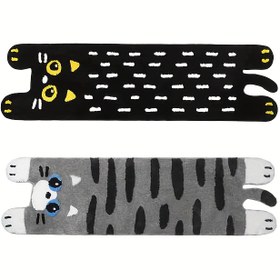 Resim 1 Adet Süper Sevimli Kedi Karikatür Stilinde Düzensiz Şekilli Paspas - Ultra Yumuşak Tüylü 10mm Kalınlık, Makinede Yıkanabilir Kolay Temizlenebilir, %80 Polyester %20 Kauçuk, Trend Ev Dekoru Oturma Odası Yatak Odası Banyo Kapısı Paspası, Cadılar Bayramı Noel Paskalya Mezuniyet Bağımsızlık Günü İçin, Dayanıklı Malzeme, Tatil Dekorasyonu, Evcil Hayvan Severler İçin 