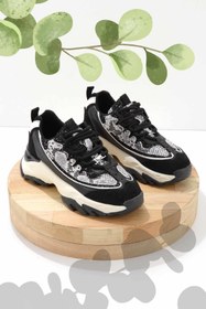 Resim Bambi Siyah Süet Kadın Sneaker K01703026502 