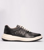 Resim MARCOMEN Erkek Desenli Deri Sneaker Ayakkabı Siyah 