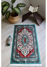 Resim Pratik Ve Taşınabilir Ipek Dokulu Keseli Seccade Kilim Desenli S10119 Çok Renkli 