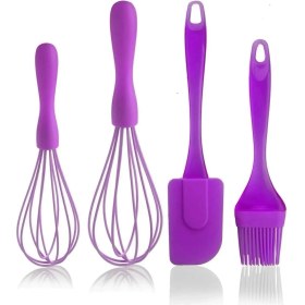 Resim Online Kapında 4 Parça Silikon Çırpıcı Yumurta Fırçası Spatula Seti 