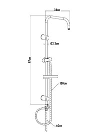 Resim Creavit Sh630sm Tepe Duş Sistemi Kare Mat Siyah 
