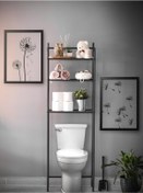 Resim Bye Concept More Metal Ayaklı 3 Raflı Banyo Rafı Klozet Üstü Dekoratif Raf Askılık Organizer 