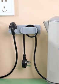 Resim TechnoStation Telefon Standı Plastik Duvar Üstü Sabitleyici Kaybolmayan Şarj Priz Askısı Kablo Tutucu 