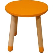 Resim Wood & Joy Doğal Ahşap Renkli Çocuk Tabure (Turuncu) 