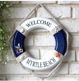 Resim 23 Cm Ahşap Dekor Welcome Can Simidi Akdeniz Model 