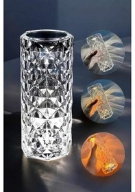 Resim Ilkeshop Dokunmatik Kristal Gece Lambası Hediyelik Renkli Işık 
