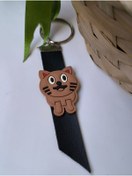 Resim Esey Dizayn Kedi Anahtarlık Deri - Motosiklet Anahtarlık 