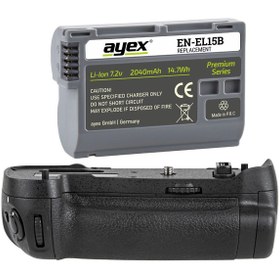 Resim Nikon D500 için Ayex Ax-D500 Battery Grip + 1 Ad. En-El15 Batarya 