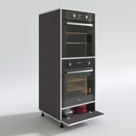 Resim Kenzlife fırın dolabı halime gri 145*60*56 mutfak kapaklı ayaklı banyo kiler ofis 