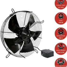 Resim Dündar 50 cm FM 50 370 watt 6900 m3/h 1400 DD 220/230 volt Monofaze Aksiyal Tip Üfleme Soğutma Fanı 