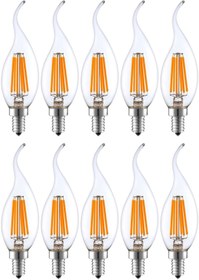 Resim Rustik E14 LED Ampul Kıvrık Uç 6W 3000K Gün Işığı 10'lu ERD-83 