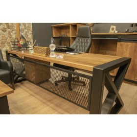 Resim Deryawood Masif Ahşap Çalışma Masası 240*85*76 cm 
