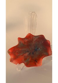 Resim Mavi Yeşil Kırmızı Beyaz Ebruli Geometrik Epoksi Bardak Altlığı Mavi - Yeşil - Kırmızı - Beyaz 