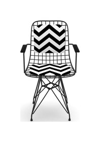 Resim Knsz kafes tel sandalyesi 1 li mazlum syhaldo kolçaklı sırt minderli ofis cafe bahçe mutfak 