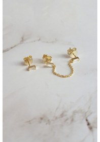 Resim MorMajor Silver Ithal 3Lü Baget Kombin Gümüş Küpe-6139 