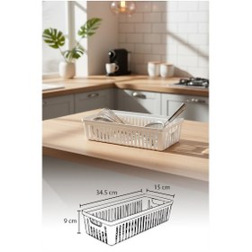 Resim Snippy Nivo - 3'lü Çekmece İçi Kaşıklık Seti Organizer Mutfak Düzenleyici Bıçaklık Kepçelik Beyaz Beyaz 