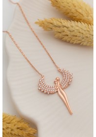 Resim Sevgili Heykel Model Melek Kanatlı 925 Ayar Gümüş Kolye 