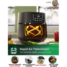 Resim 7,2 Litre Uzaktan Kontrollü Airfryer, 2000W, Rapid Air Teknolojisi, Beyaz 