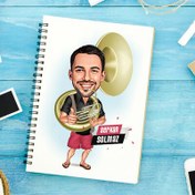 Resim Saksafoncu Erkek Karikatürlü Defter 